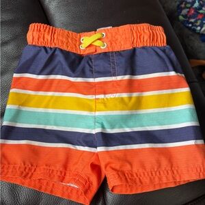 Cat & Jack Orange and Blue Striped Swim Shorts